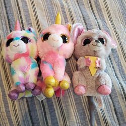 TY Beanie Baby Boo Unicorns and Mouse Lot