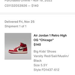 Jordan 1 High  Lost And Found Size 5.5 🚨