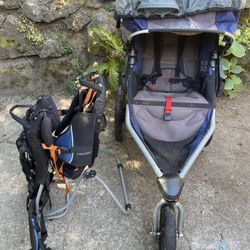BOB Revolution SE Stroller AND REI TagAlong Child Hiking Backpack! 
