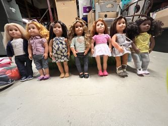 Large Lot Of Our Generation Dolls And Clothes ( American Girl Doll Sized)