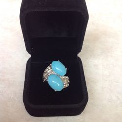 Sterling Silver Turquoise Ring, Size 6