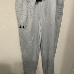 Under Armour Gray Drawstring Loose Joggers Large Youth 