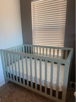 Sage green crib