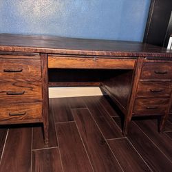 Vintage Wood Executive Desk 