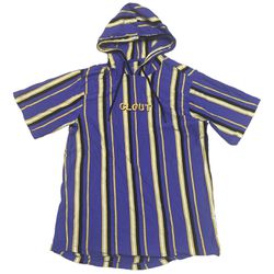 Vox Populi Sweatshirt Men’s XL Purple Yellow Striped Clout Short Sleeve Hoodie
