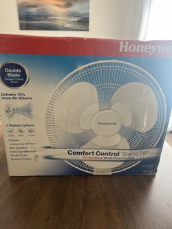 Fan New 16 In Double Blade White Pedestal Stand