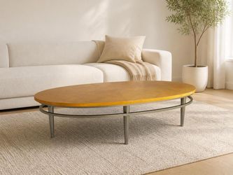Ethan Allen large oval wood coffee table