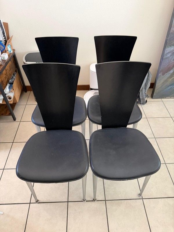 4 Black Dining Chairs