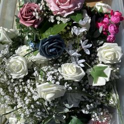 Large Bucket Of Artificial Flowers