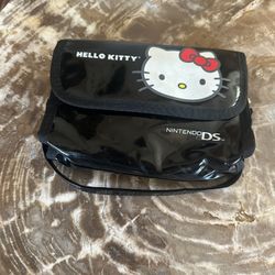 Hello Kitty Nintendo DS Case Purse Black Snaps 7"x5” Vintage Rare Handheld Case