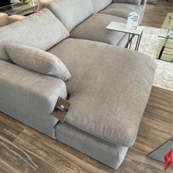 Elyza Smoke Gray Deep Seating Soft Cozy Plush Modular Sectional Couch With Chaise Home Decor Garden Outdoor 