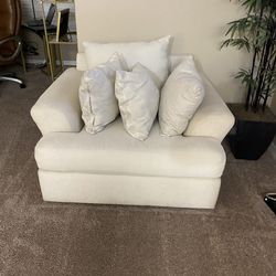 Sofa Couch Pillows Table Three Chair set