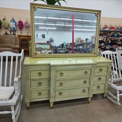 Antique Bedroom Set Two Beautiful Nightstands, Tall Long Dresser Mirror Headboard We Also Do Delivery. I Will Put Measurements On Later.