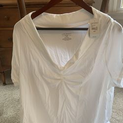 NWT Lane Bryant White Short Sleeve Shirt Size 18/20