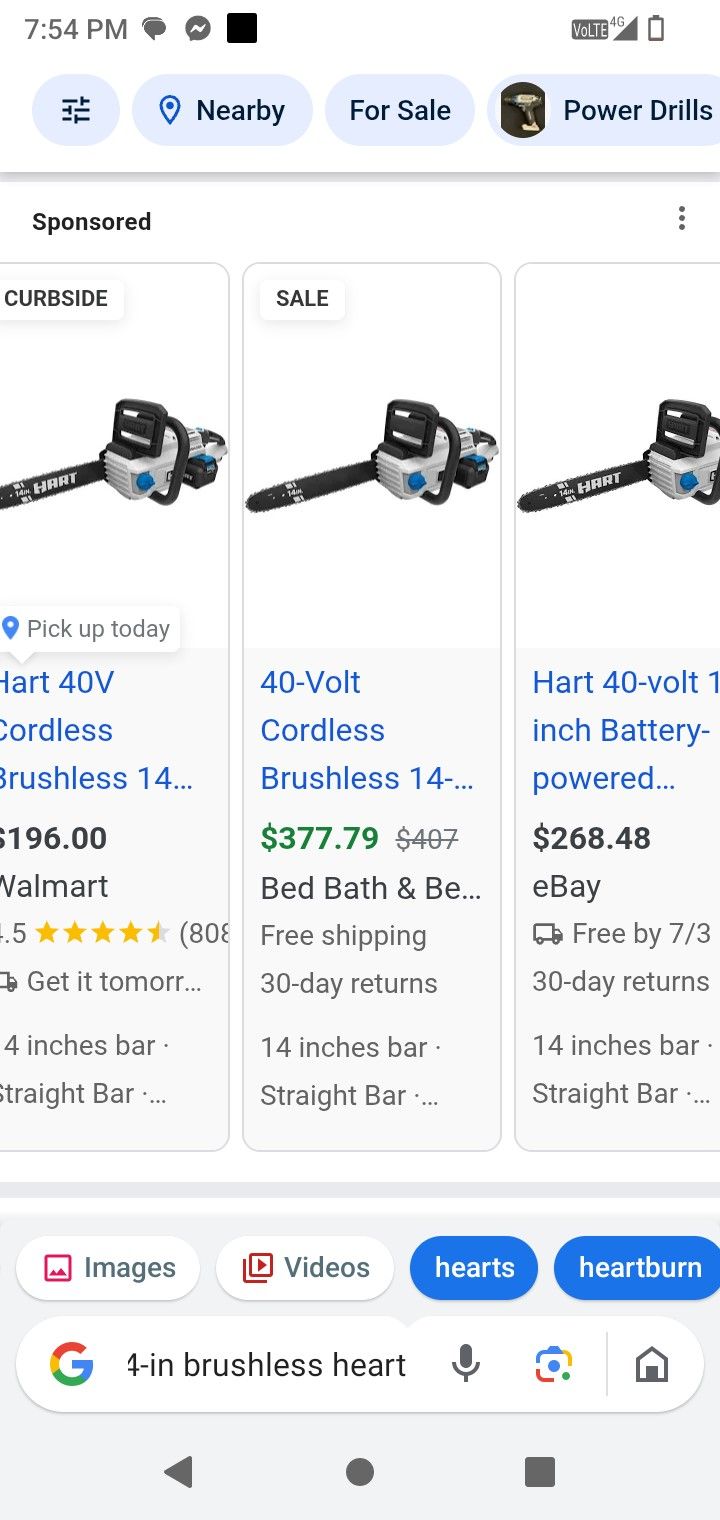 Brushless 14-in Chainsaw Hart