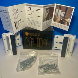 Door Lock for Home Security - 2 Pack New - Open Box  - White Color