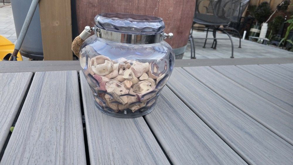 Glass Jar for Refreshing or Cork Holder + Corks Canister
For sale is for the Jar + Corks
Pick up in San Jose 95121 area
