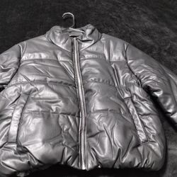 Black Leather Puff Jacket 
