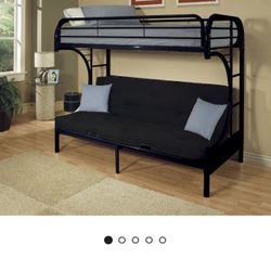 Metal Full Size  Futon Over Twin Bed