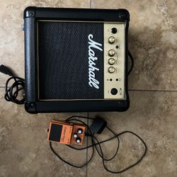 Marshall amplifier + DS-1 distortion pedal