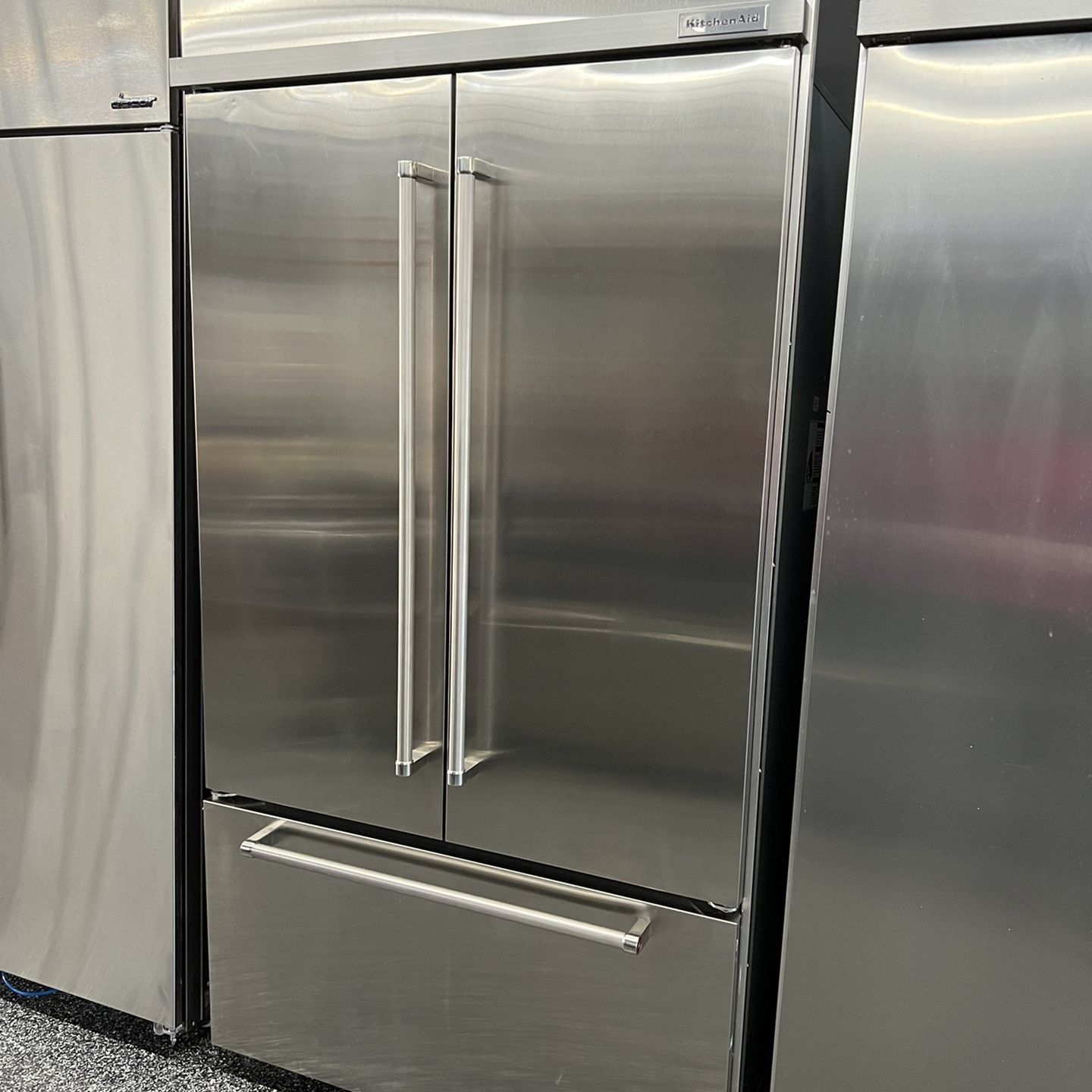 Built In French Door KitchenAid 42” Refrigerator Stainless Steel 