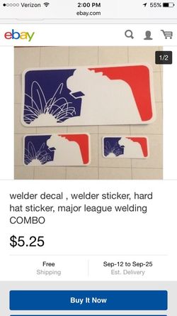 Welder decal welding hood decal