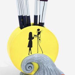 Nightmare Before Christmas Jack & Sally Makeup Brush Set & Holder NWT Thumbnail