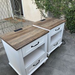 Matching Wooden Nightstands