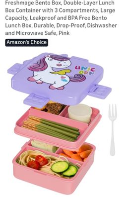 Freshmage Bento Box Girls Unicorn Christmas 8 Dollars NIB