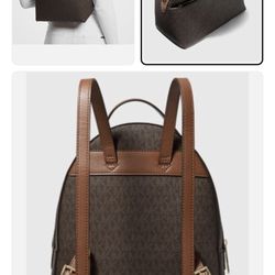 Michael Kors Brown Medium Logo Backpack