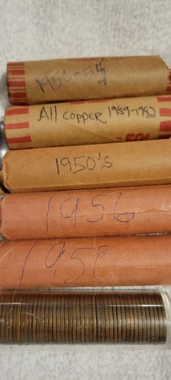 Ten Rolls of Wheat Pennies! Assorted dates as shown