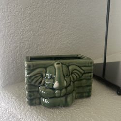 Green Elephant Ceramic Planter Pot