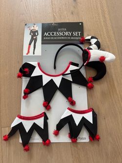 Jester / Harlequin Halloween Accessory Set – 4 Pieces