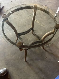 Glass Top Cofee Table With Iron Legs