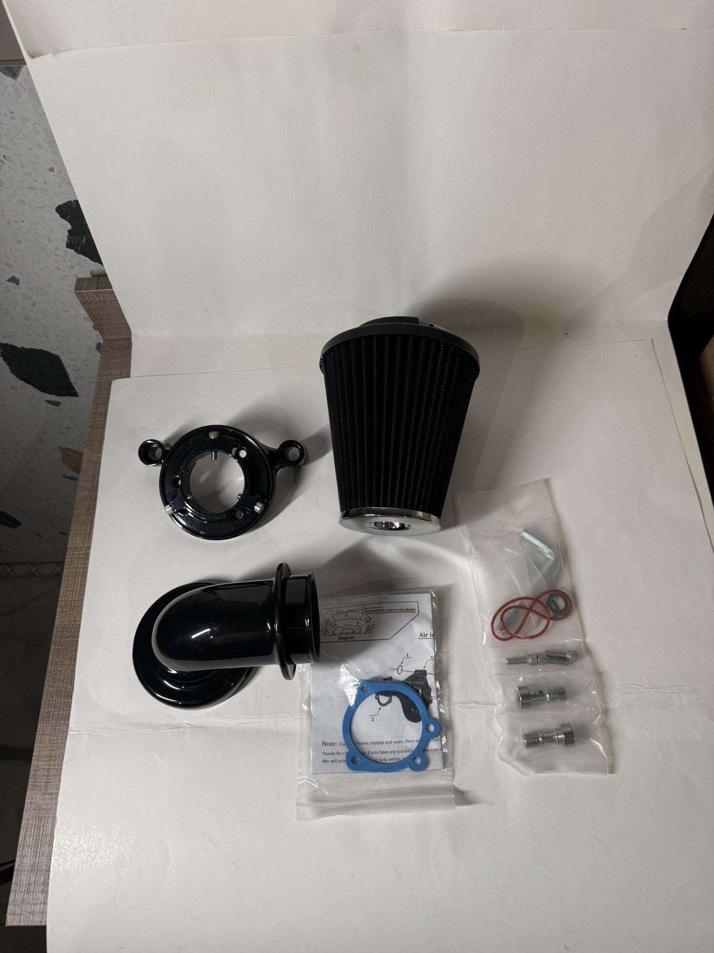 Universal Cold Air Intake Kit w/ Cone Air Filter + Intake Pipe Black