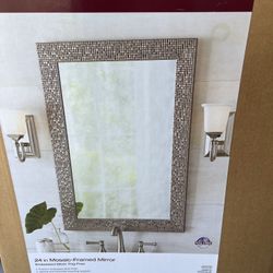 24-inch Mosaic-Framed Mirror