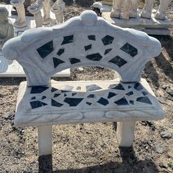 Marbeled Concrete Bench For Outdoor Decorations