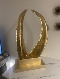 Large Gold Animal Horn Statue 