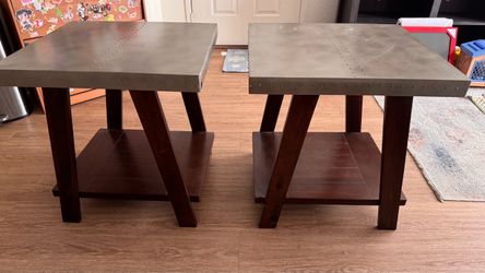 Set of 2 Industrial End Tables / Side Tables – $50