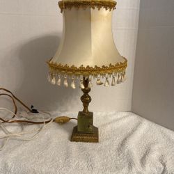 Vintage Onyx And Brass Lamp 