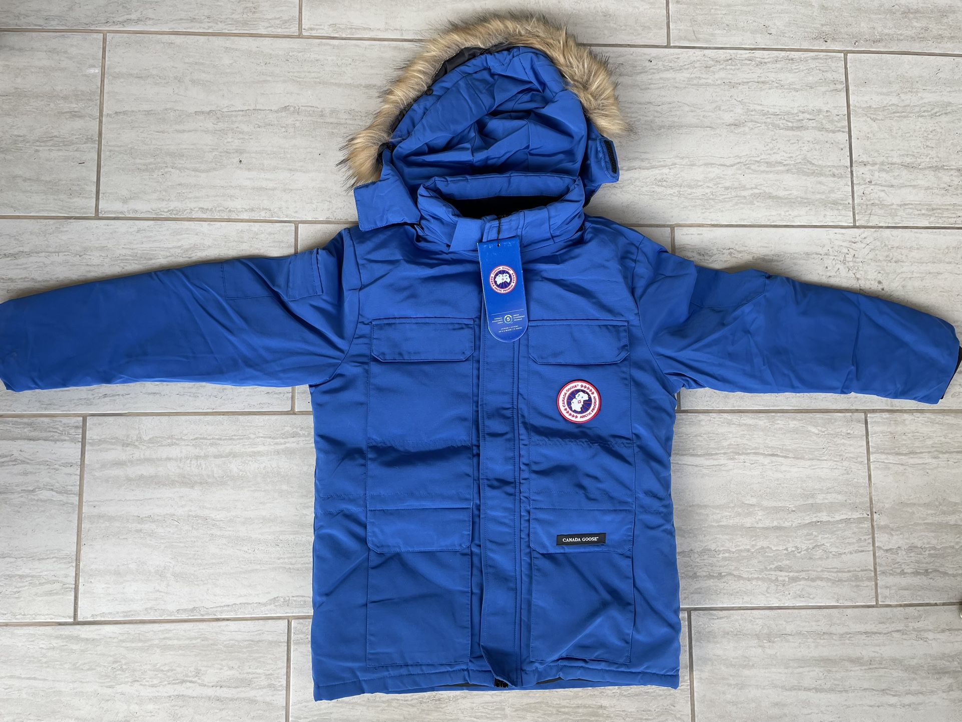 Canada Goose Langford Parka BLUE Coat Size XL With Fur