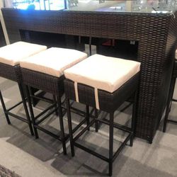 Set Of Bar Table And 3 Stools New