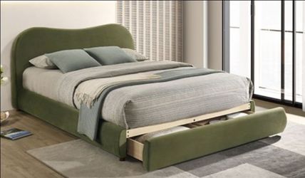 Brand New Green Queen Storage Platform Bed Frame (Available in Eastern King)