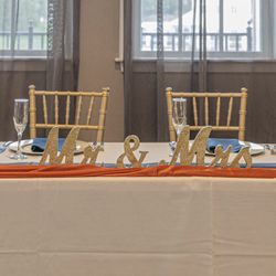 Gold Glitter Mr. & Mrs. Sign
