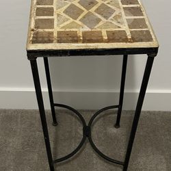 Mosaic Stone Inlay End Table