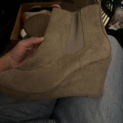 Beige Wedge Heel  