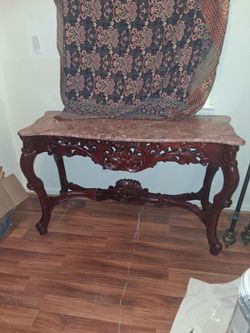 Ornate marble console table