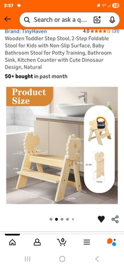 Wooden Toddler Step Stool DINO🦕 