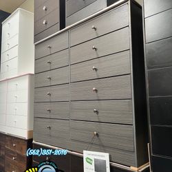12 Drawer Grey Compressed Dresser New Comoda 