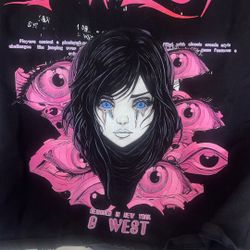 G-West Black XL T-shirt Oversized Big Prints $20 Distressed T-Shirt